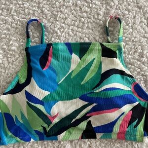 Shade & Shore Blue and Green Bikini with Artistic Leaf Print